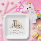 Rustikales Blumenwasser Boots Brautparty Pappteller (Party)