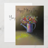 Rustikales Blumenwasser kann malen Feiertagskarte (Vorne/Hinten)