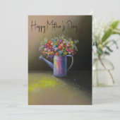 Rustikales Blumenwasser kann malen Feiertagskarte (Stehend Vorderseite)