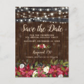 Rustikales Blumenweihnachtsfest Save the Date Ankündigungspostkarte (Vorderseite)