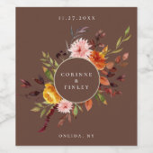 Rustikales Blumenweinetikett Weinetikett (Einzelnes Label)