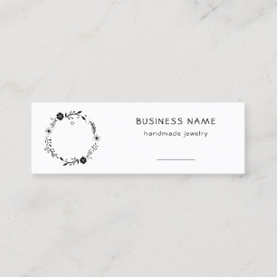 Rustikales Blumenwerk Earring Price-Tag Mini Visitenkarte