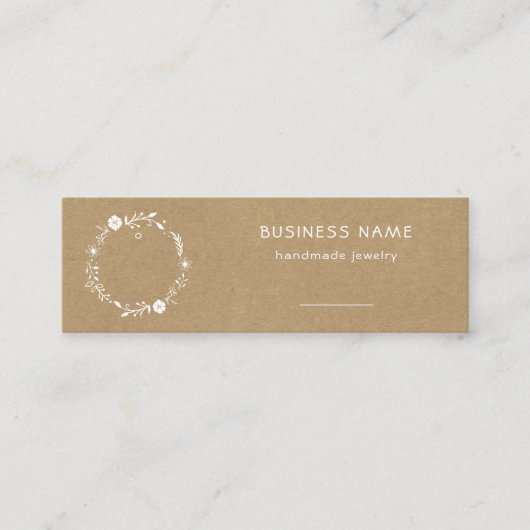 Rustikales Blumenwerk Mini Visitenkarte (Vorderseite)