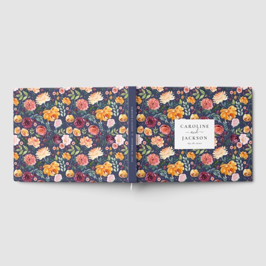 Rustikales Blumenzettel Gästebuch (Voll)