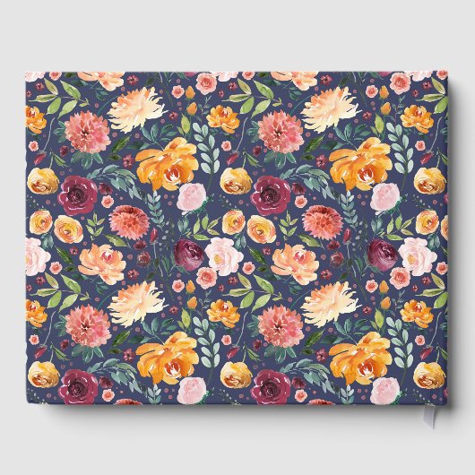 Rustikales Blumenzettel Gästebuch (Rückseite)