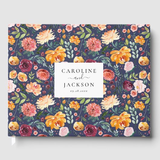 Rustikales Blumenzettel Gästebuch (Vorderseite)