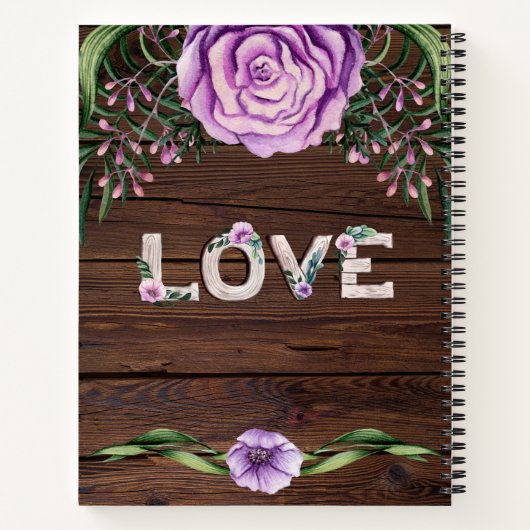 Rustikales Blumenzettel Notizblock (Rückseite)