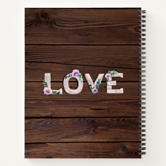 Rustikales Blumenzettel Notizblock (Rückseite)