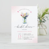 Rustikales Blush Brautparty Einladung (Stehend Vorderseite)