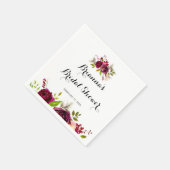 Rustikales Blush Burgund Brautparty Serviette (Ecke)