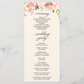 Rustikales Blush Burgund Hochzeitsprogramm Programm (Rückseite)