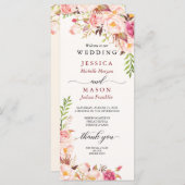 Rustikales Blush Burgund Hochzeitsprogramm Programm (Vorne/Hinten)