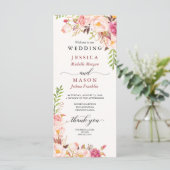 Rustikales Blush Burgund Hochzeitsprogramm Programm (Stehend Vorderseite)