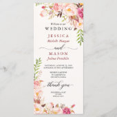 Rustikales Blush Burgund Hochzeitsprogramm Programm (Vorderseite)