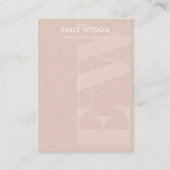 Rustikales Blush Fett Monogram Button Display Visitenkarte (Vorderseite)