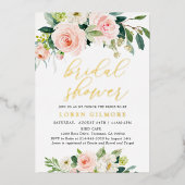 Rustikales Blush-Gold-Brautparty Folieneinladung (Vorderseite)