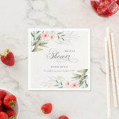Rustikales Blush Greenery Blumenbunch Brautparty Serviette (Beispiel)