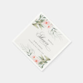Rustikales Blush Greenery Blumenbunch Brautparty Serviette (Ecke)