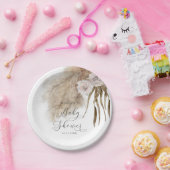 Rustikales Blush Pink Pampas Grass Baby Dusche Pappteller (Party)