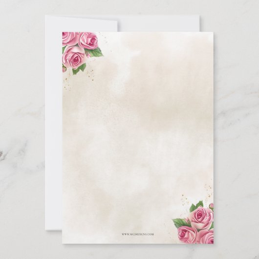 Rustikales Blush Rose Gold Tee Party Brautparty Einladung (Rückseite)