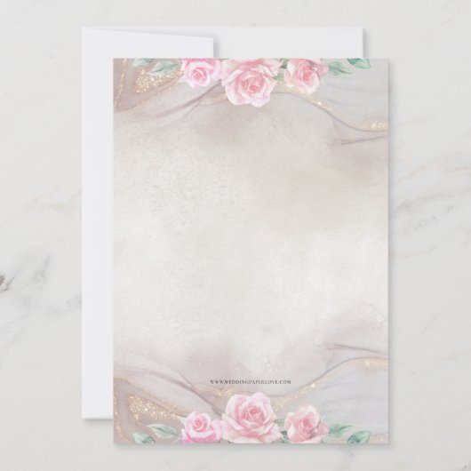 Rustikales Blush Rose Gold Tee Party Brautparty Einladung (Rückseite)