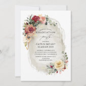 Rustikales Blut Blume Abschluss Einladung (Vorderseite)