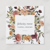 Rustikales Blut | Blumenrahmen Quadratische Visitenkarte (Vorderseite)