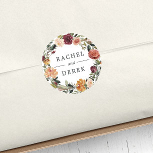 Rustikales Blut Blumenzeremonie Runder Aufkleber