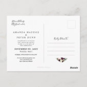 Rustikales Blut, Burgund-Blume Save the Date Postkarte (Rückseite)