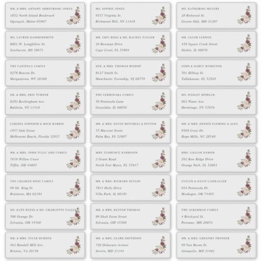 Rustikales Blut | Private Guest Address Labels (Vorderseite)