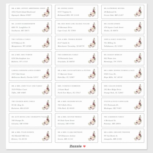 Rustikales Blut | Private Guest Address Labels (Blatt)