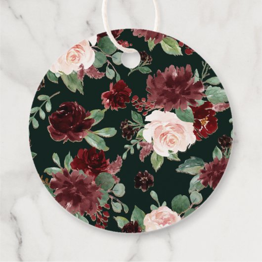 Rustikales Blut | Terracotta Marsala Liebe und Dan Geschenkanhänger (Rückseite)