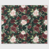 Rustikales Blut | Terracotta und Marsala Monogram Geschenkpapier (Flach)