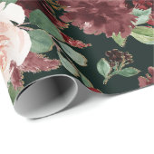 Rustikales Blut | Terracotta und Marsala Monogram Geschenkpapier (Rolleneckpunkt)