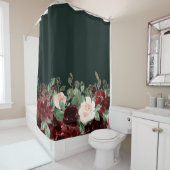 Rustikales Blut | Terracotta und Marsala Rote Garl Duschvorhang (Beispiel)