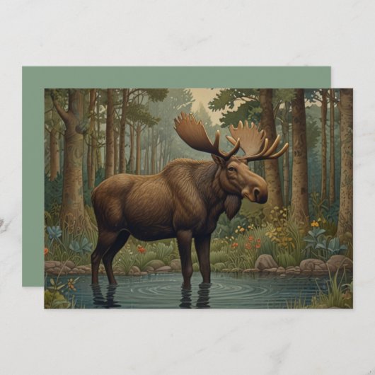 Rustikales bohemianisches Waldgebiet Einladung (Vorne/Hinten)