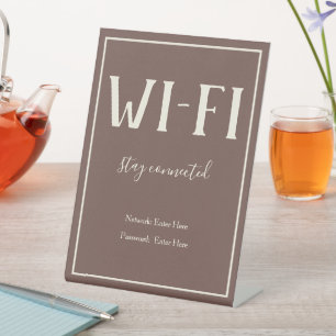Rustikales Bohemisch Brown Wi-Fi Guest Pedestal Si Sockelschild