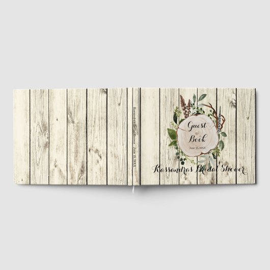 Rustikales Bohemisch Greenery Brautparty Gästebuch (Voll)