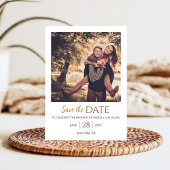 Rustikales Bohemisches florales Foto Hochzeit Erde Save The Date