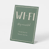 Rustikales Bohemisches Green Wi-Fi Guest Pedestal Sockelschild (Vorderseite)