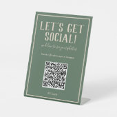 Rustikales Bohemisches Grünes QR-Kodex Sozialmedie Sockelschild (Vorderseite)