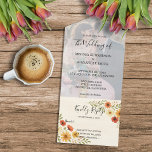 Rustikales bohfarbenes Foto Hochzeit All In One Einladung<br><div class="desc">Rustikal elegante boho Aquarell Blumen Foto Hochzeit Einladung und RSVP Karte in einem. Für Frühling,  Sommer,  Herbst oder Winterhochzeit. Sie können ganz einfach Ihr eigenes Foto und Text hinzufügen,  um eine ganz persönliche und einzigartige Hochzeit in einer Einladung zu schaffen.</div>