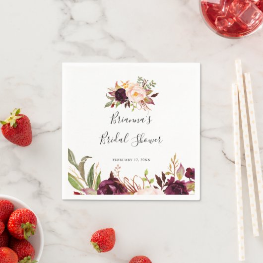 Rustikales bohfarbiges Brautparty Serviette (Beispiel)