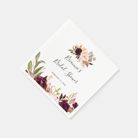 Rustikales bohfarbiges Brautparty Serviette (Ecke)