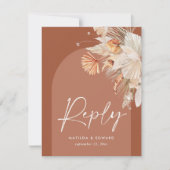 Rustikales böhmisches Pampasgras, modern auf Trend RSVP Karte (Vorderseite)