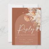 Rustikales böhmisches Pampasgras, modern auf Trend RSVP Karte (Rückseite)
