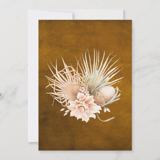 Rustikales Boho Aquarellpampass Grass Einladung (Rückseite)