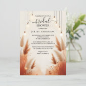 Rustikales Boho Autumn Ombre Brown Brautparty Einladung (Stehend Vorderseite)