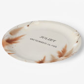 Rustikales Boho Autumn Ombre Brown Brautparty Pappteller (Schrägansicht)