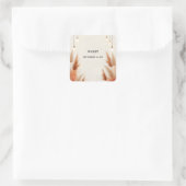 Rustikales Boho Autumn Ombre Brown Brautparty Quadratischer Aufkleber (Tasche)